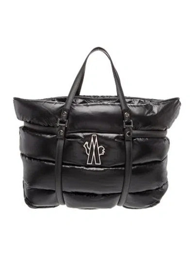 Pre-owned Moncler Nylon Tote Large In Black