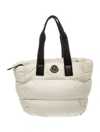 Pre-owned Moncler Nylon Tote In White