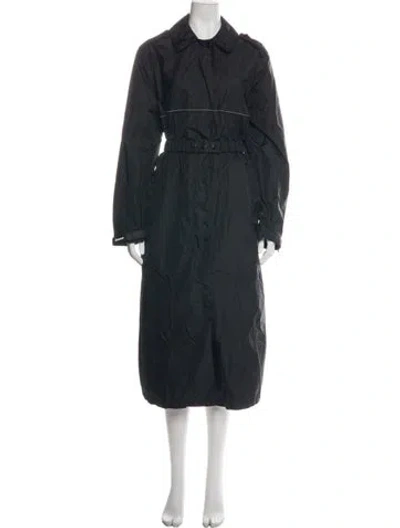 Pre-owned Moncler Nylon Trench Coat In Black