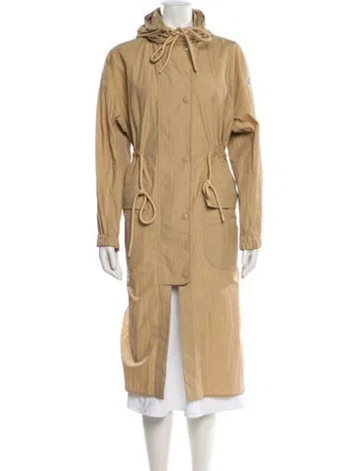 Pre-owned Moncler Nylon Trench Coat In Neutral
