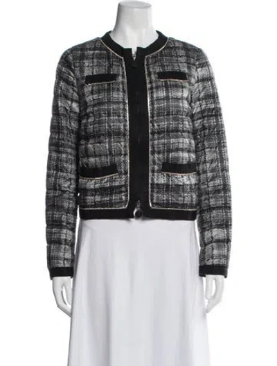 Pre-owned Moncler Nylon Tweed Pattern Down Jacket In Multi
