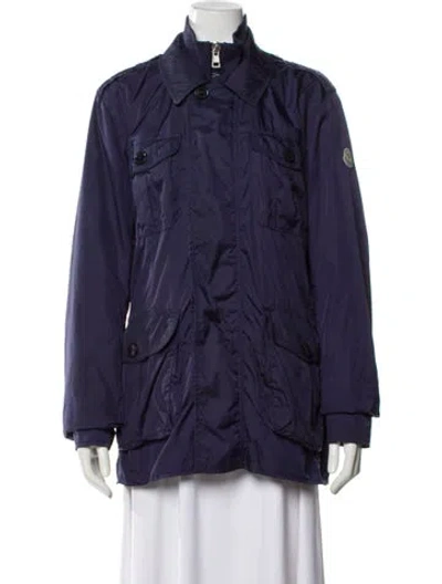 Pre-owned Moncler Nylon Utility Jacket In Blue