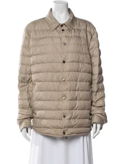 Pre-owned Moncler Nylon Utility Jacket In Brown