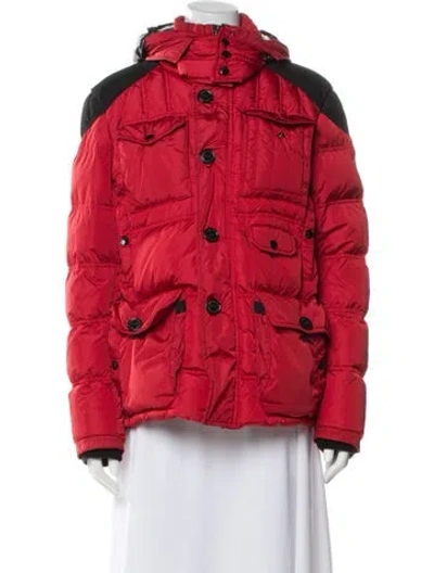Pre-owned Moncler Nylon Utility Jacket In Red