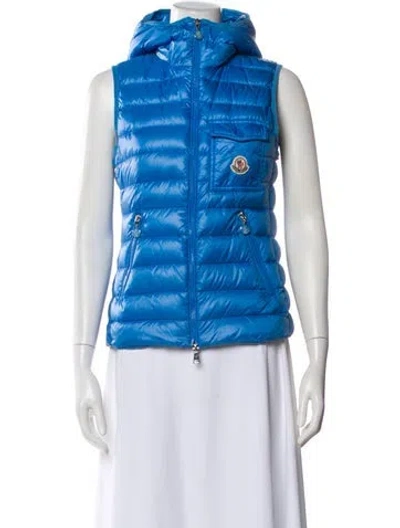 Pre-owned Moncler Nylon Vest In Blue