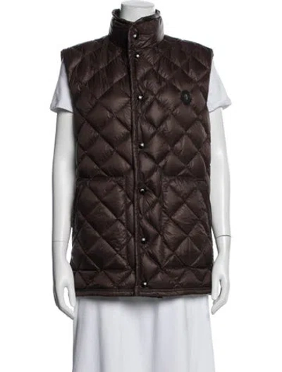 Pre-owned Moncler Nylon Vest In Brown