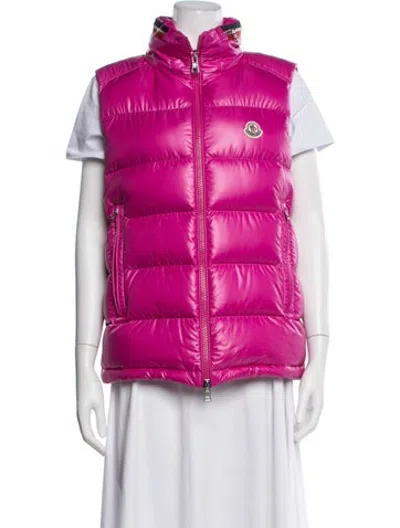 Pre-owned Moncler Nylon Vest In Pink
