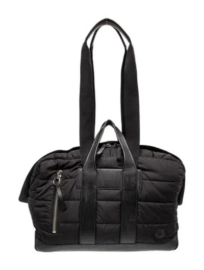 Pre-owned Moncler Nylon Weekender Bag In Black
