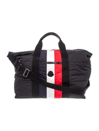 Pre-owned Moncler Nylon Weekender Bag W/ Tags In Black