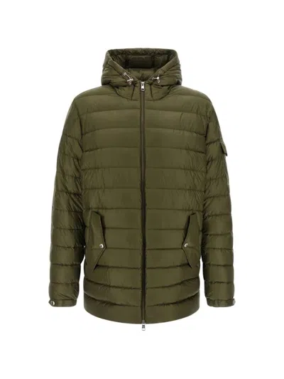 Moncler Oahu Hooded Short Down Parka Jacket Clothing In Green