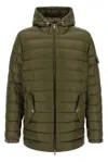 Moncler Mini Micro Ripstop Lined Coat With Adjustable Hood In Green