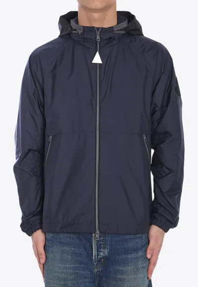 Moncler Octano Zip-up Windbreaker Jacket In Blue