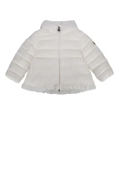 Moncler Kids' Odile Logo Patch Down Jacket In White