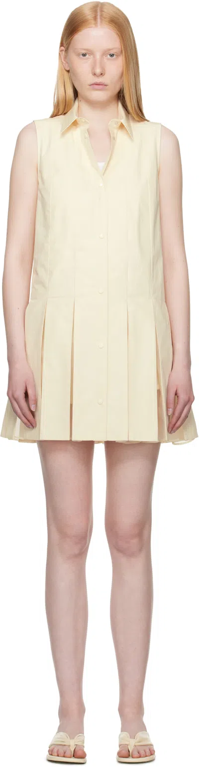 Moncler Cotton And Silk Mini Chemisier Dress In White