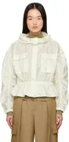 Moncler Giubbino Curton In Nylon Avorio  Donna In 034 White