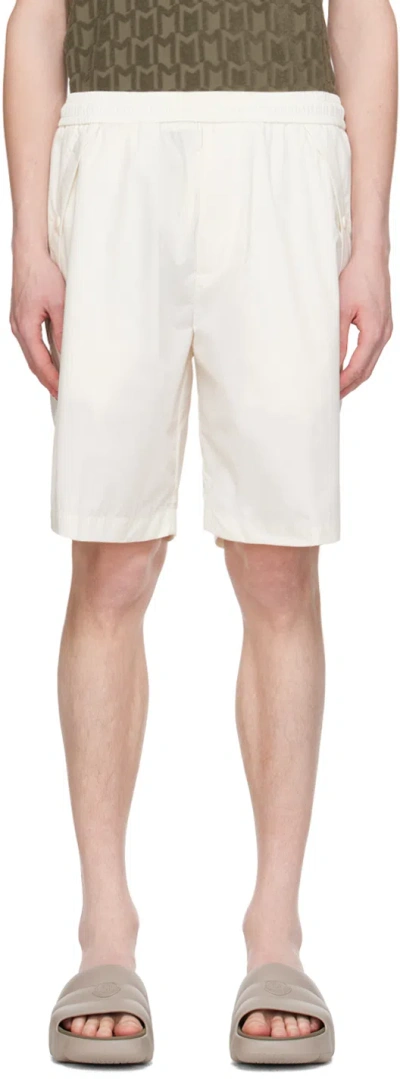 Moncler Off-white Drawstring Shorts In Pale Ivory 038