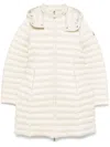 Moncler Off White Igelong Hooded Long Jacket In Off White
