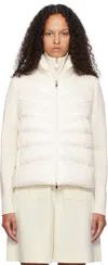 Moncler Padded Wool Cardigan, Women, White, Size: L In 030 White