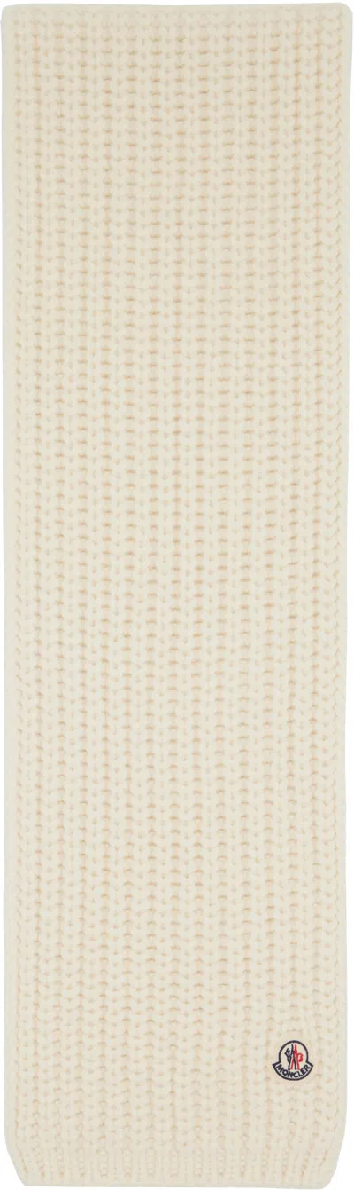 Moncler Off-white Ribbed Scarf