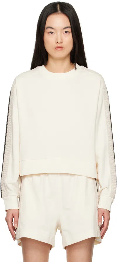 Moncler Off-white Striped Trim Sweatshirt In Beige