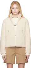 Moncler Off-white Teddy Down Jacket In 034 Silk White