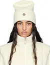 Moncler Off-white Wool Beanie In 35 Gardenia