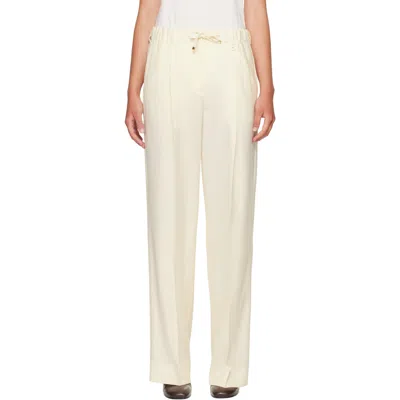 Moncler Off-white Gabardine Tailored Trousers In Neutral
