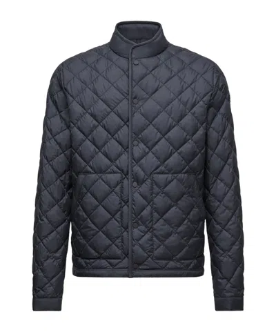 Moncler Oise Diamond-quilted Short Down Jacket In Blue