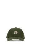 Moncler Cappello Da Baseball In Cotone Verde Oliva Uomo In Green