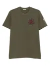 Moncler Logo Patch Crew Neck T-shirt In Green