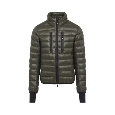 MONCLER OLIVE HOODED PUFFER JACKET