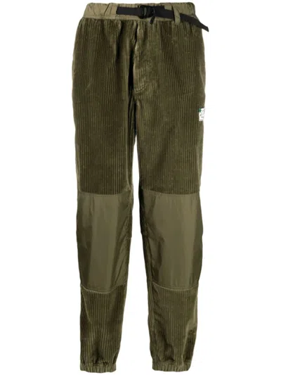Moncler Velvet Trousers In Olive