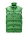 Moncler Recycle Patch Padded Vest In Green