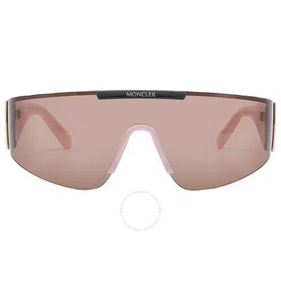 Moncler Ombrate Burned Pink Shield Unisex Sunglasses Ml0247 72e 00 In Gold / Ink / Pink