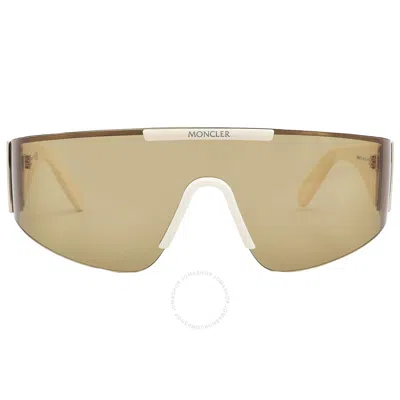 Moncler Ombrate Honey Shield Unisex Sunglasses Ml0247 25e 00 In Gold / Honey / Ivory