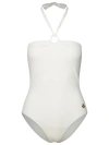 MONCLER ONE-PIECE SWIMSUIT IN WHITE POLYAMIDE MIX