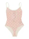 Moncler Women One Piece Swimsuit With Logo In Pink