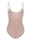 Moncler One Piece Swimsuit With Logo In Pink