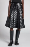 Moncler Onion Quilted Pleated A-line Skirt In Black