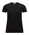 Moncler Biologic Cotton T-shirt With Embroidered Logo In Black