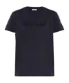 Moncler Black Crystal-embellished T-shirt In Blue