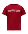 Moncler Open-necked Black Shirt In Red