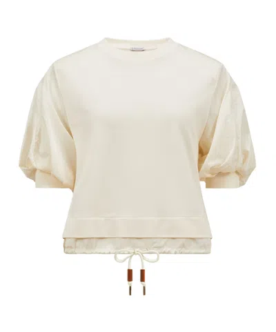 Moncler Open-necked Black Shirt In White
