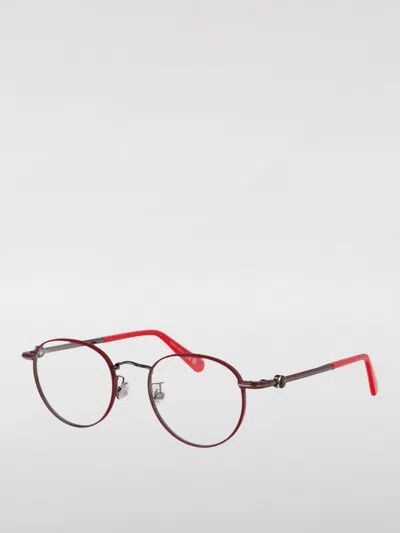 Moncler Bordeaux Lucido Metal Glasses In Transparent