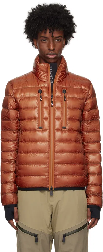 Moncler Hers Zip-fastening Down Jacket In Brown