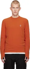 Moncler Orange Stretch Fleece Sweatshirt In 385 - Orange