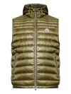 Moncler Mens Olive Orant Padded Nylon-down Gilet In Green