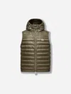 Moncler Mens Olive Orant Padded Nylon-down Gilet In Green