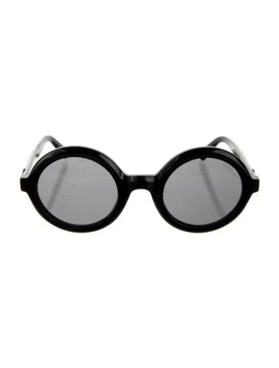 Pre-owned Moncler Orbit Round Sunglasses In Black