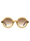 Moncler Orbit Ml0261 Sunglasses Woman Sunglasses Brown Size 50 Acetate In Brown